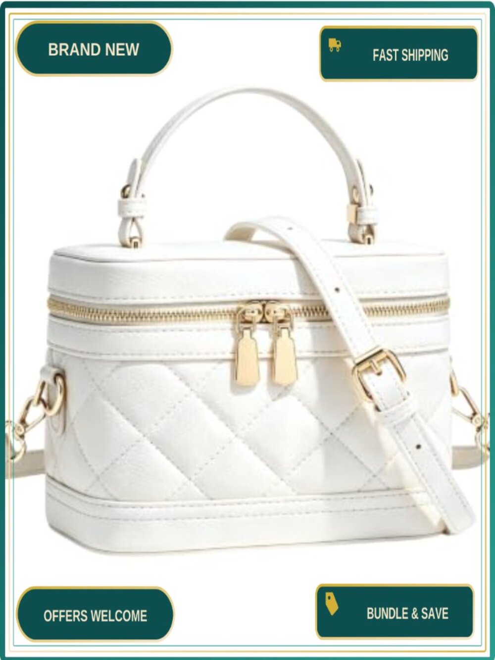 Small Quilted Crossbody Bag Square Mini Vanity Purse Box Bag